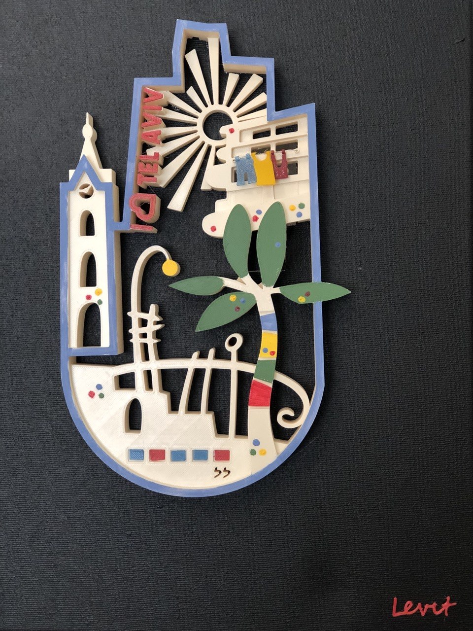 Tel Aviv Hamsa — Midday Breeze — Wall relief by Lena Levit